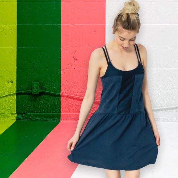 Roxy Beaches Strappy Embroidered Blue Racerback Dress - Picture 14 of 14